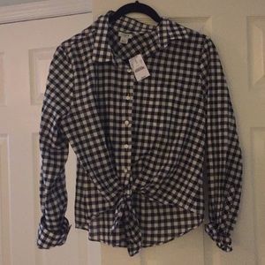 J crew gingham check button shirt